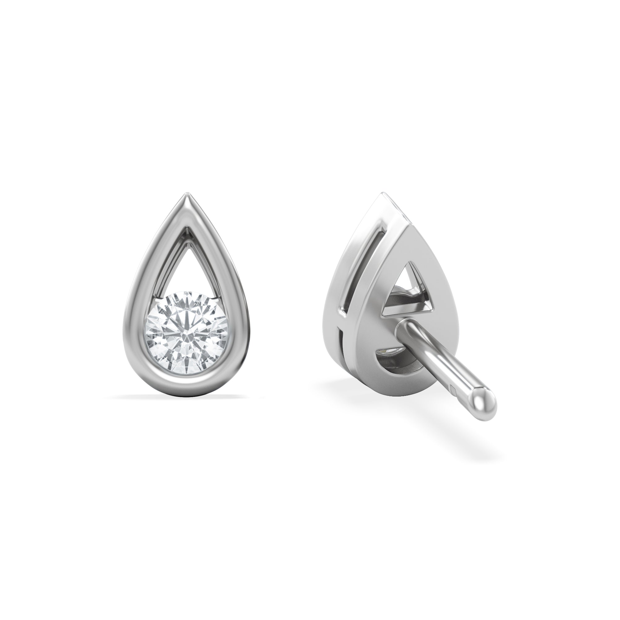 Teardrop 0.21ct Round Cut Lab Grown Stud Earrings in Sterling Silver